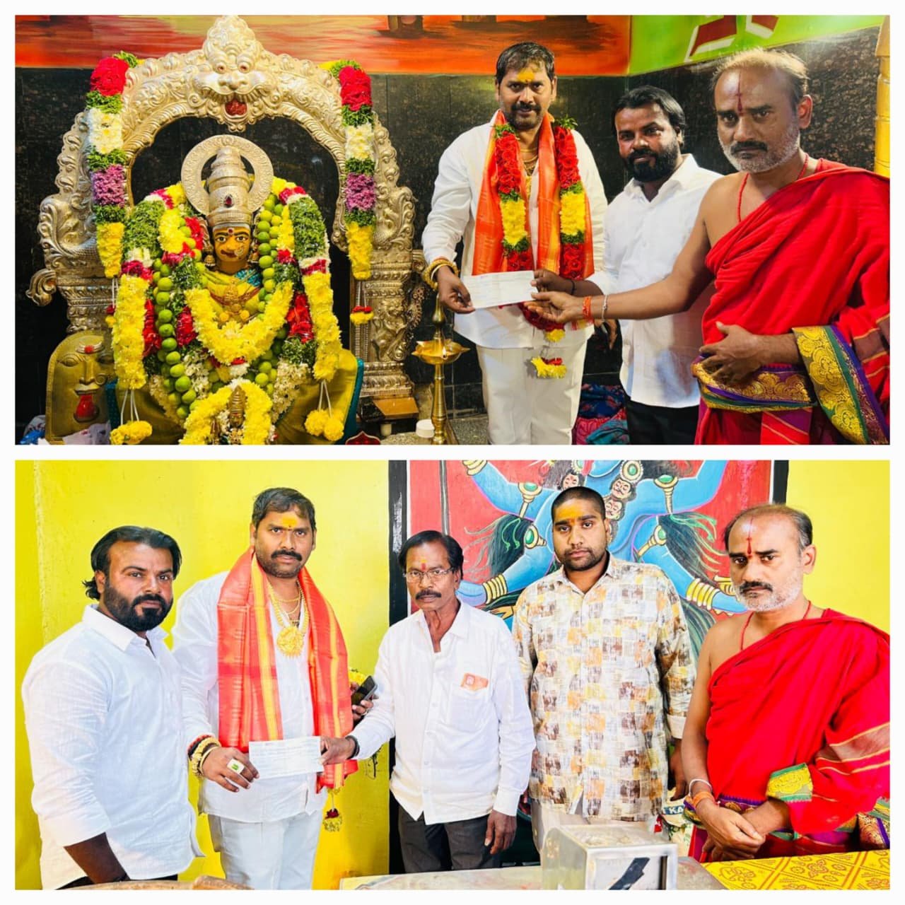 షామీర్పేట్ కట్ట మైసమ్మ ఆలయానికి లక్ష విరాళం 